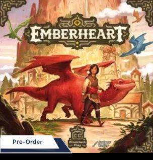 Ein junger Mensch steht neben einem roten Drachen vor einem Fantasiedorf und Bergen, über denen sich lebhafte Drachen erheben, die auf ihre Reise nach Drachen retten hindeuten. Der Titel "Glutherz" von Mindclash Games ist prominent über dem Bild zu sehen.